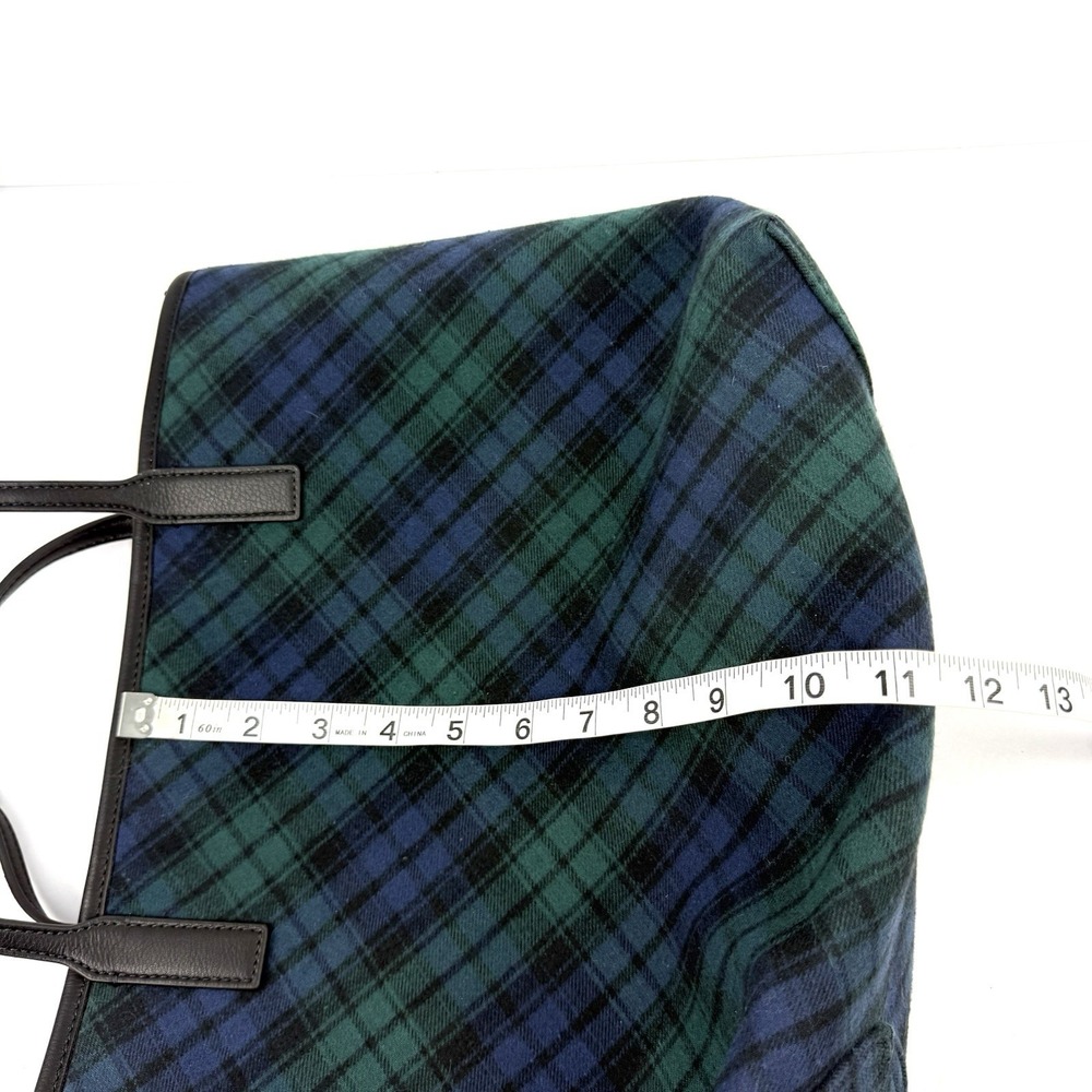 Talbots Tartan Plaid Tote Bag Blue Green Handbag Preppy Everyday Brand New - Picture 13 of 15